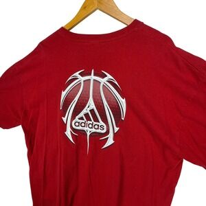 Vintage Adidas‎ Basketball Graphic T-Shirt Mens XL Red Short Sleeve Tee